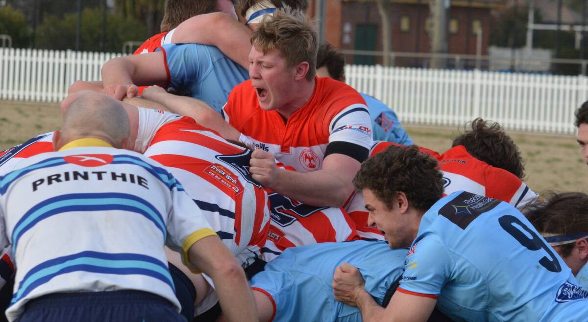 CHAMPIONS: Cowra star Chris Miller bellows at his player during the win over the Dubbo Kangaroos in July. The Eagles have been crowned 2021 premiers. Photo: NICK GUTHRIE