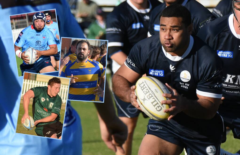 CUP BOUND: Mahe Fangupo will captain a Central West side also featuring stars (clockwise from top) Filisione Pauta of Dubbo, Peter Fitzsimmons, and Charlie Henley. Photos: FILE