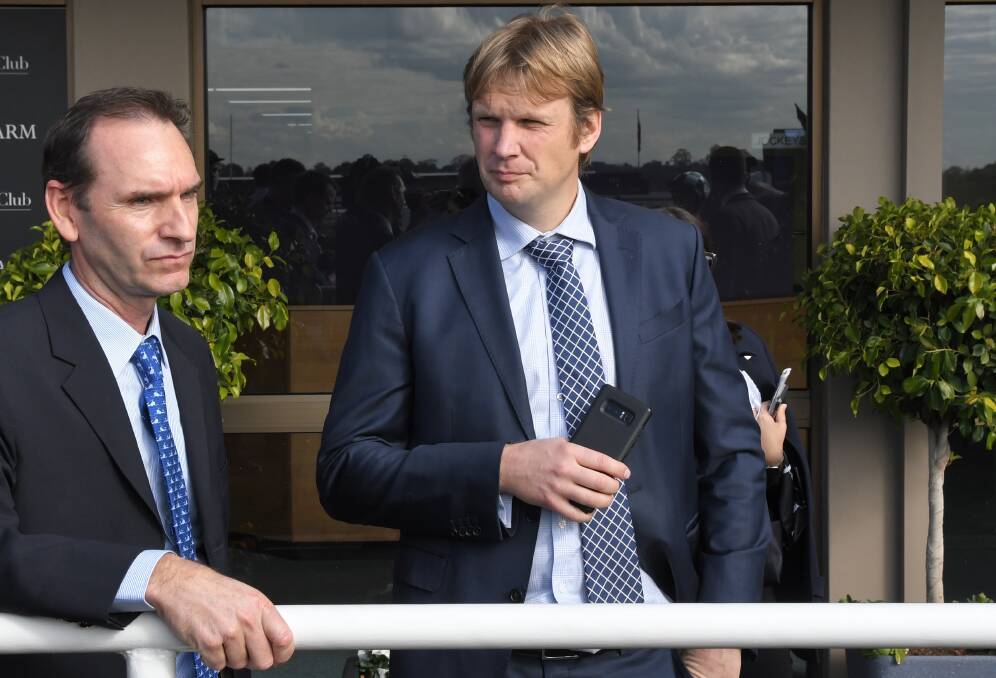 CONTENDER: Bjorn Baker (right) is in the running for two Wellington Boot wins in two years. Photo: AAP
