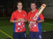 Thomas Nelson (left) and Brock Larance will fly the flag for Dubbo at the Indoor Cricket National Championships. Picture: Nick Guthrie