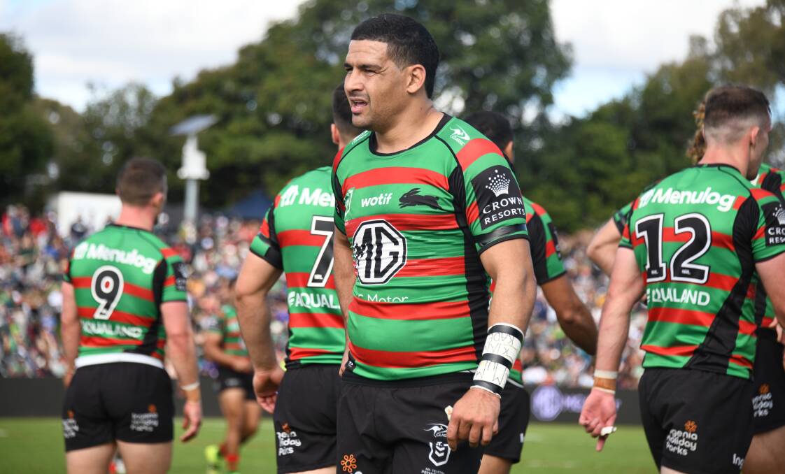 CONNECTION: Cody Walker and the Rabbitohs spent plenty of time with South Sydney fans after Sunday's match. Picture: Amy McIntyre