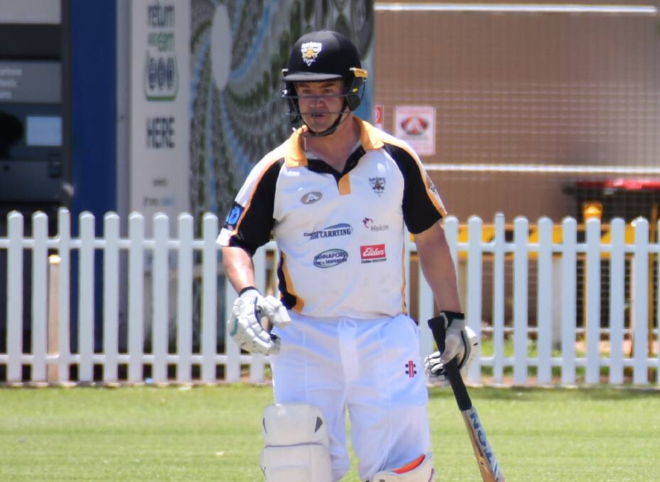 PROVING A HIT: Wayne Dunlop was at his destructive best on Saturday, pummelling the South Dubbo bowling attack on the way to making a big century in the clash at No. 3 Oval. Photo: AMY McINTYRE