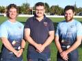 Sam Gemmell (left), Will Anderson and Tom Koerstz will lead the Dubbo Kangaroos this season. Picture by Nick Guthrie