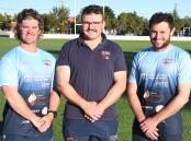 Sam Gemmell (left), Will Anderson and Tom Koerstz will lead the Dubbo Kangaroos this season. Picture by Nick Guthrie
