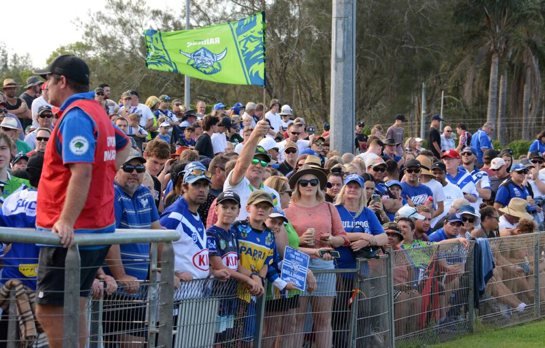 IN FORCE: There was a strong crowd for the Bulldogs-Raiders trial game earlier this year and more pre-season games could be played in regional areas in the coming years. Photo: SCOTT CALVIN