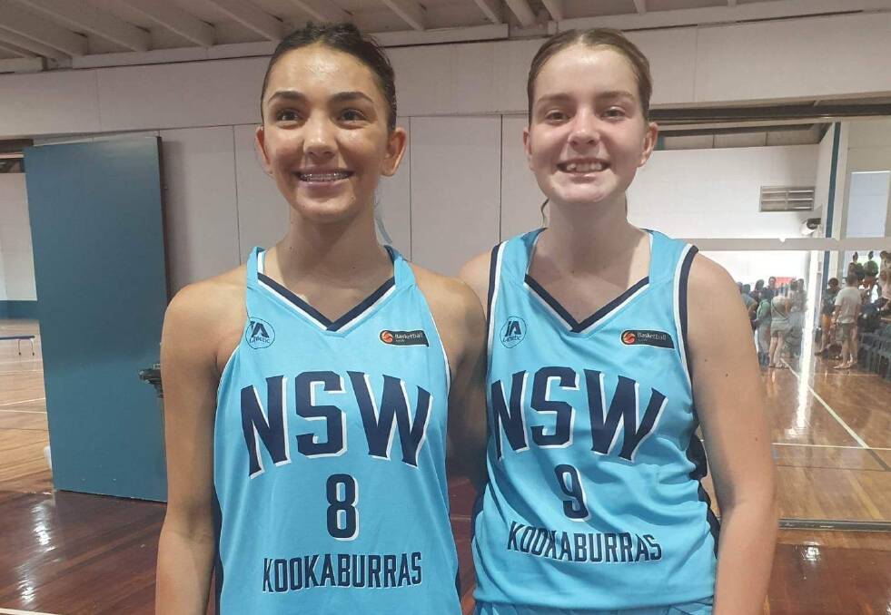 Millie Sutcliffe (left) and Kiara McKeown showcased their exciting potential again last week at the Australian Country Junior Basketball Cup. Picture supplied