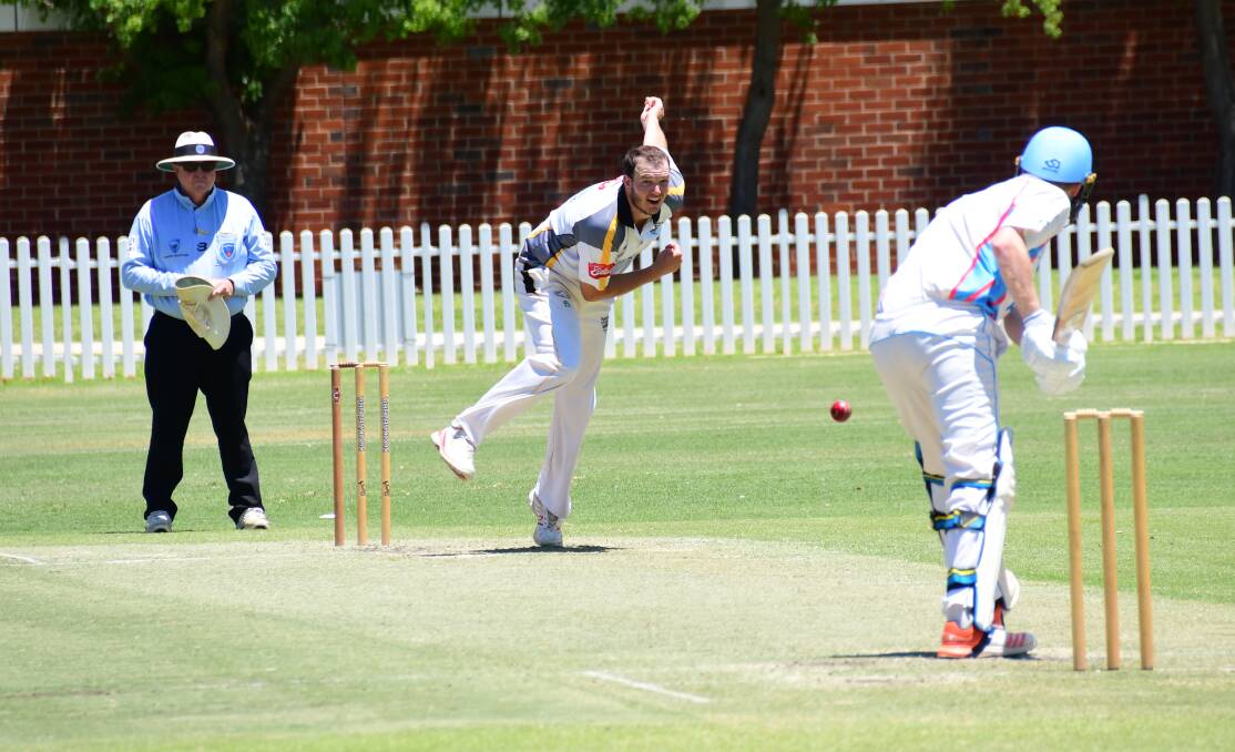 ANOTHER: Mat Skinner (pictured) took a wicket for Newtown on Saturday but his brother Steve jagged two. Photo: AMY McINTYRE