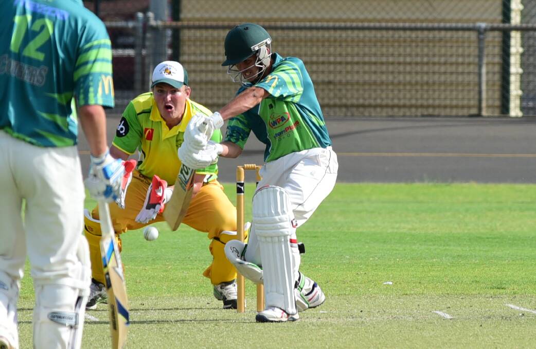 SMASH: Brock Larance, pictured in action locally, helped his Cricket Australia XI side to a dominant win against the Tasmanian under 17s on Monday. Photo: BELINDA SOOLE