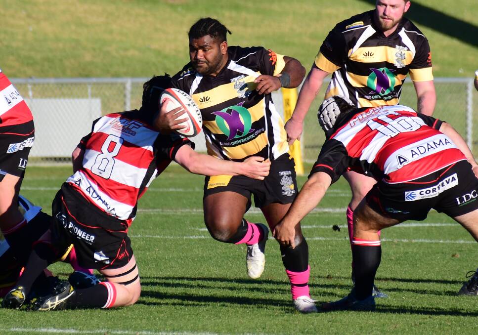 CHARGE: Kelevi Ralulu continues to be one of the Rhinos' best players this season. Photo: AMY McINTYRE