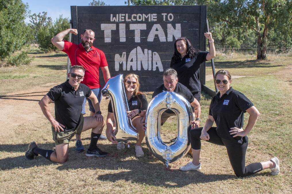 The hardworking Titan Macquarie Mud Run Committee of president Rod Fardell (front, left) and passionate volunteers Kirk Darby, Kate Astill, Mark and Lynnie Thompson, and Stacey Stinson. Picture by Belinda Soole