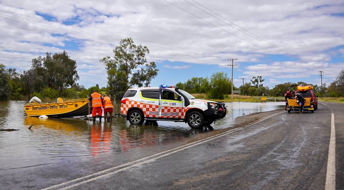 The NSW SES continues to run a ferry service for those impacted by flooding in the Walgett region. Picture by NSW SES North West Region