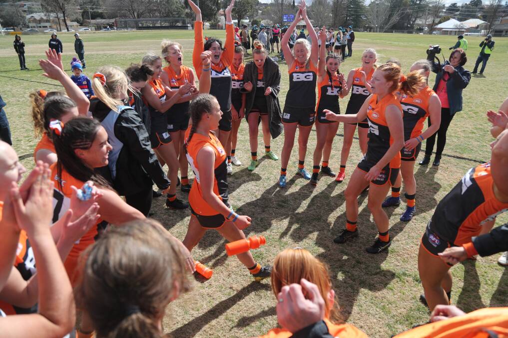 HUNGRY GIANTS: The Bathurst Giants women want to build on their undefeated premiership with a 2020 AFL Central West season. Photo: PHIL BLATCH