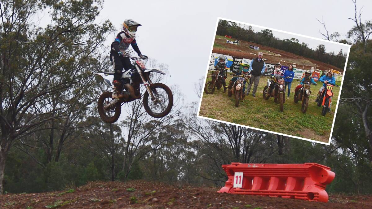 READY TO GO: Ty Henderson in action at the track on Wednesday and (insert) Mark Coulton, Bec Eade and club riders. Photos: NICK GUTHRIE