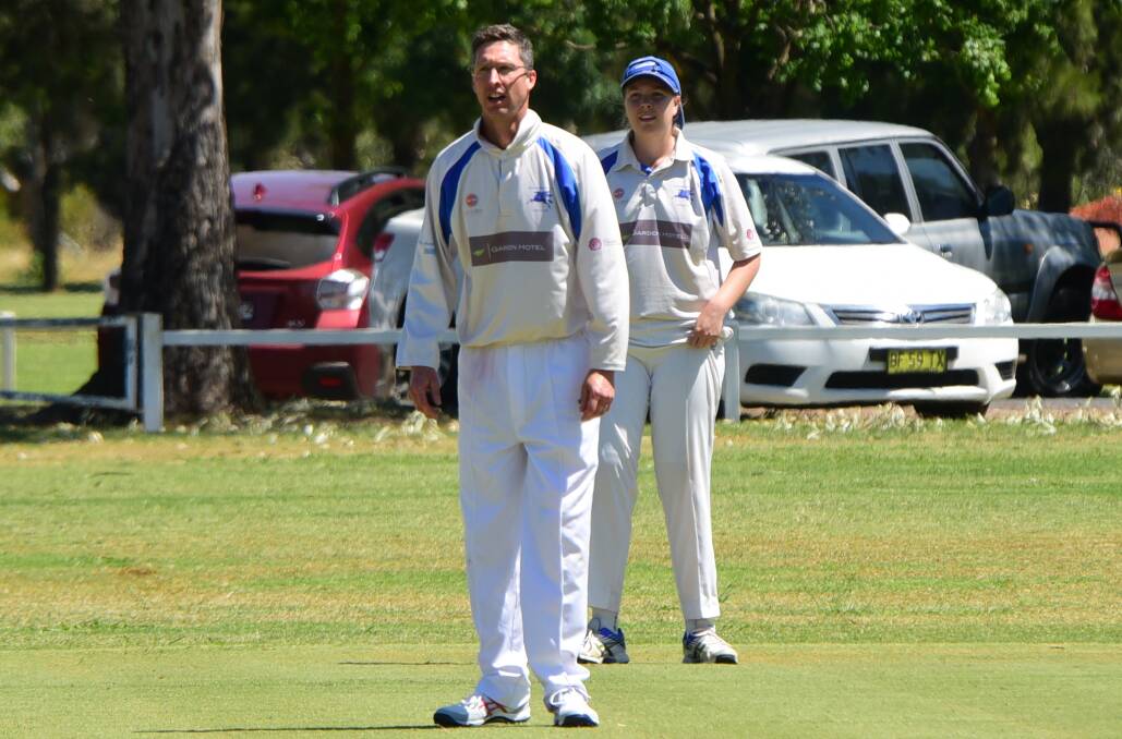 DAD AND DAUGHTER: Mark and Greta Scullard both bowled well for Macquarie Blue on Saturday during the side's RSL-Kelly Cup victory over Newtown Gold at Lady Cutler 1. Photo: BELINDA SOOLE
