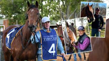 Brett Robb and (insets) Clint Lundholm and Connie Greig have made major contributions to the success of racing in Dubbo.
