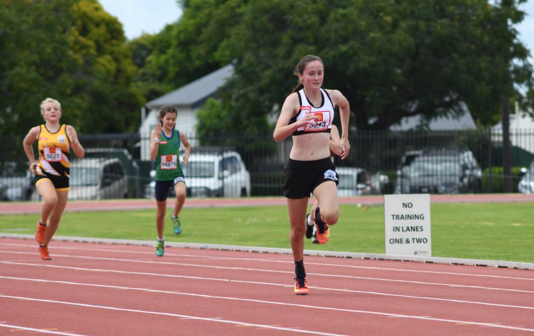 ON THE WAY: Marli Pay was one of a number of Dubbo athletes to break a record at the weekend's meeting. Picture: Amy McIntyre