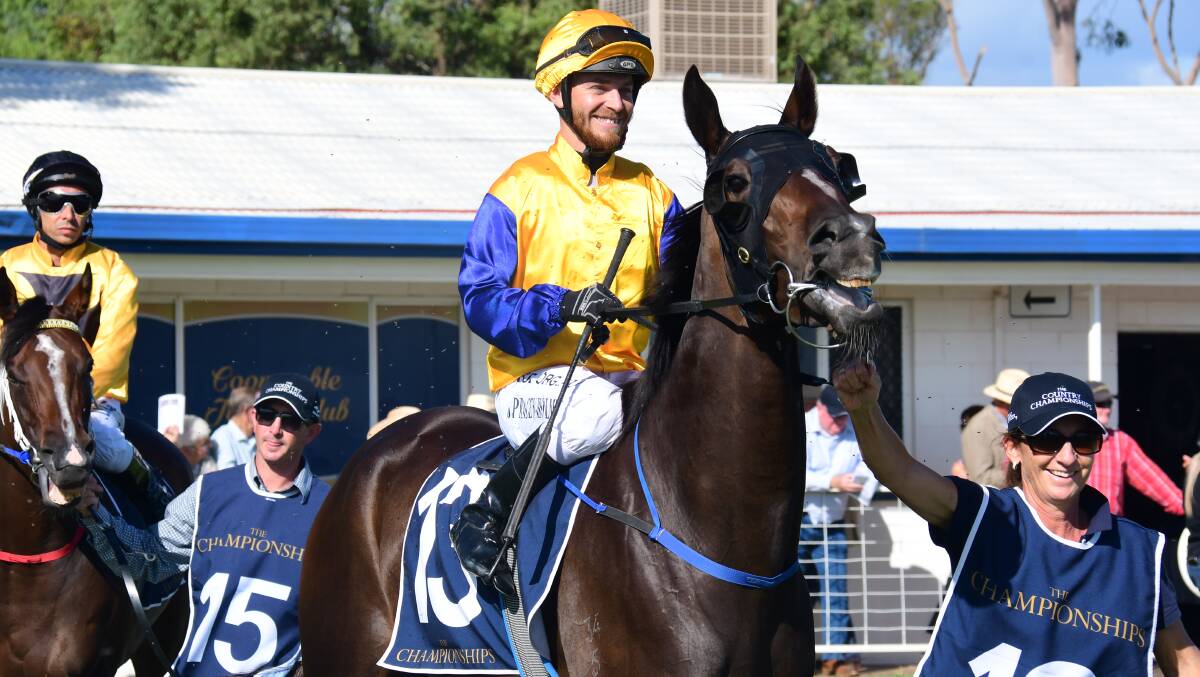 GETTING IT DONE: The "mad fella" Jake Pracey-Holmes was praised for his ride on Dusky Damsel on Sunday. Photo: AMY McINTYRE