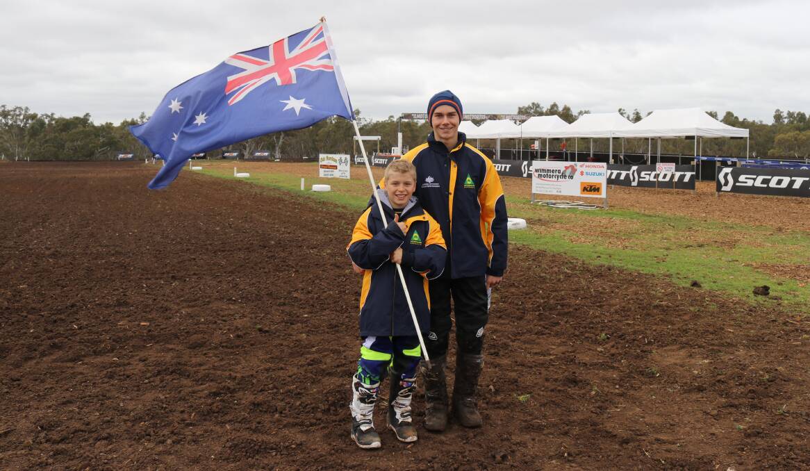 GOING AGAIN: Blake Fox (right) with fellow Dubbo rider Jack Deveson at last year's world championships. Photo: CONTRIBUTED