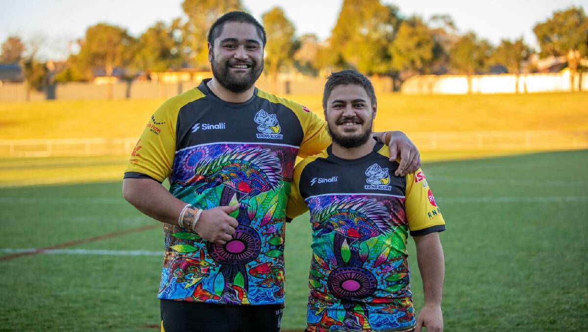 SPECIAL: Rhinos players Tyrone Fleming (left) and Teahu Baker. Photo: DUBBO RHINOS RUGBY CLUB FACEBOOK