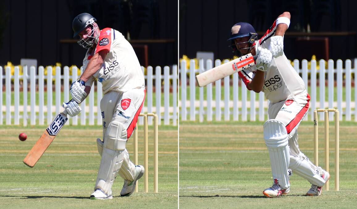 DOMINANT: Brad Cox (left) and Marty Jeffrey both made centuries during RSL-Colts' win on Saturday. Photos: BELINDA SOOLE
