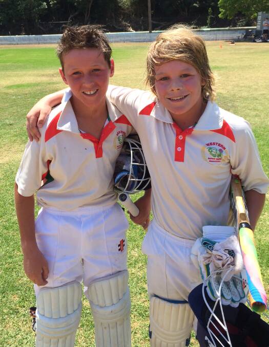 DOMINANT DUO: Nate Ambler and Artie Taylor both got among the run and made a classy 149-run partnership on day two against Barrier. Photo: CONTRIBUTED