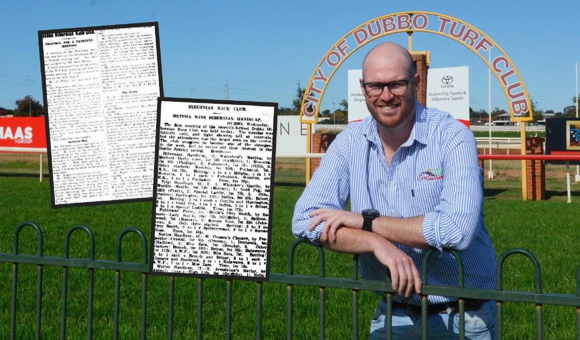 Sam Fitzgerald and snippets from the Daily Liberal and Macquarie Gazette in 1914 and 1915. Picture by Nick Guthrie
