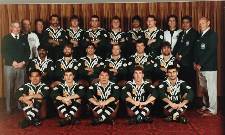 BACK AGAIN: Ray Farag (front row, far right) and the last Western side which took on France, at Bathurst in 1990.