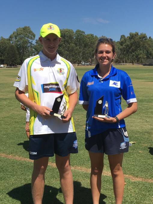 STARS: Henry Railz and Emma Hughes were named the Dubbo and District Junior Cricket Association cricketers of the year. Photo: CONTRIBUTED