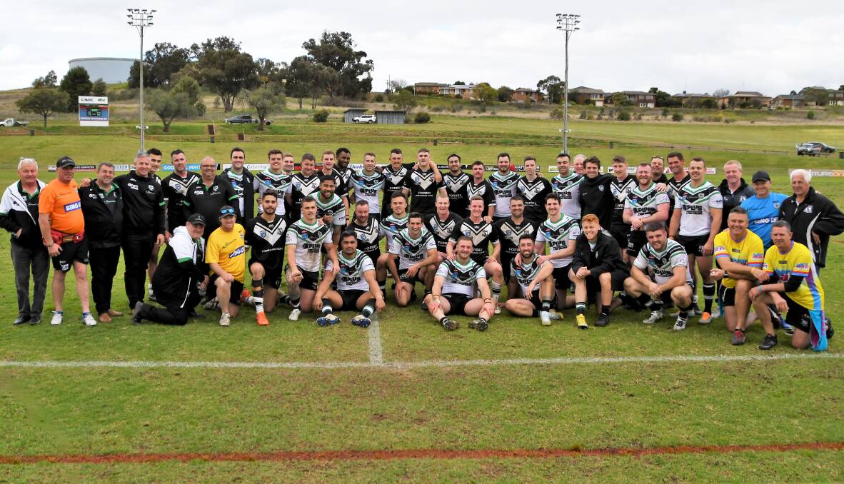 Forbes and Maitland players and staff together after the 2022 Presidents Cup clash at Parkes. File picture