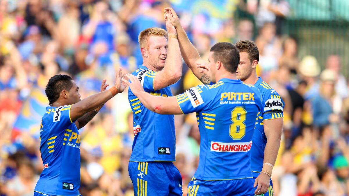 MISSING OUT: Matt Ryan (centre) represented Parramatta in the past but won't be in action for Guildford on Saturday due to injury. Photo: ANTHONY JOHNSON