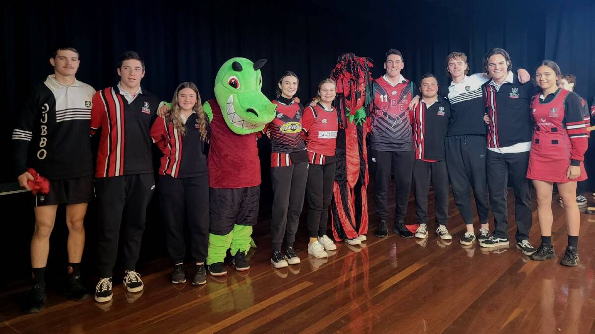 Dubbo College captains together with the school mascots ahead of this year's Astley Cup competition. Picture: Dubbo College