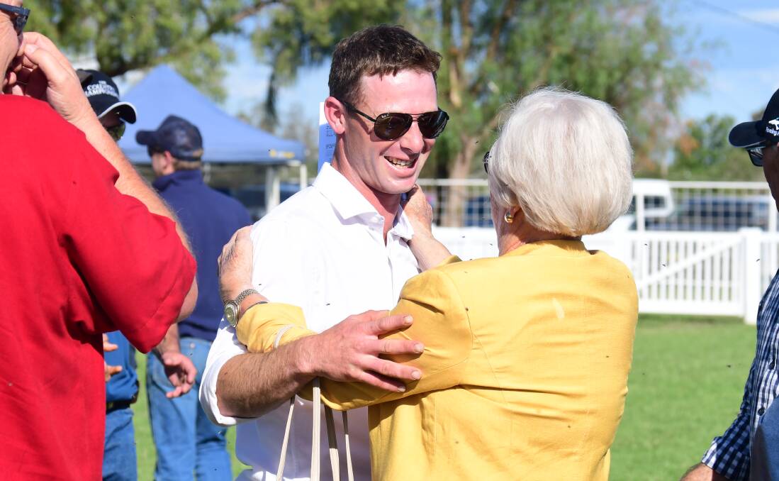 SPECIAL: Kody Nestor and his grandmother, Judy, after going one-two in March's $150,000 qualifier. Photo: AMY McINTYRE