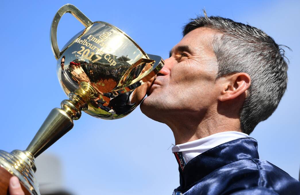 CHAMP: Melbourne Cup winning jockey Corey Brown will be at Dubbo on Monday. Photo: AAP/JULIAN SMITH