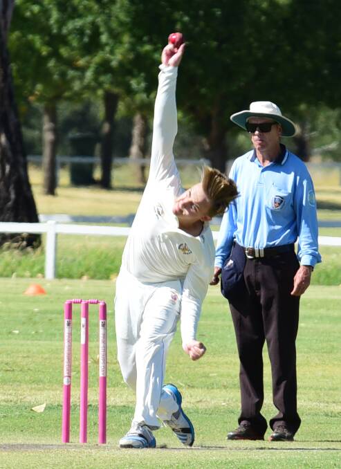 VALIANT: Blake Watmore bowled well for Rugby in a losing effort on Saturday.