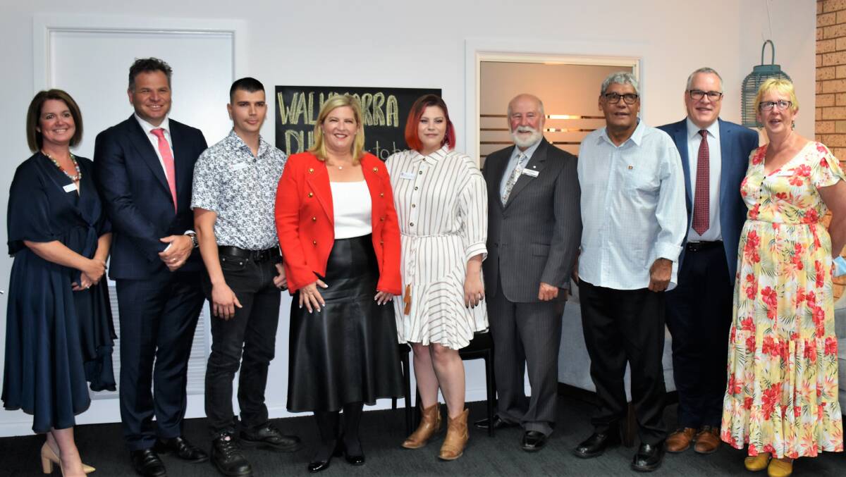 IMPORTANT OPENING: Jane Passer, Phil Donato, Max Mangano, Bronnie Taylor, Jade Burton, Cr Ken Keith OAM, Neil lngram, Mark Spittal and Helen McFarlane at the opening of Parkes' Safe Haven. Photo: JENNY KINGHAM.