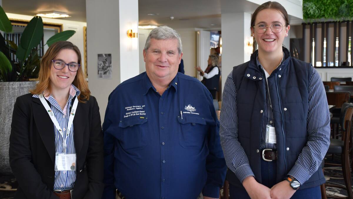 IMPORTANT ADVOCACY: Trundle's Sally Downie, National Drought Recovery and Resilience chairman Shane Stone and Monique Worsley at the forum.