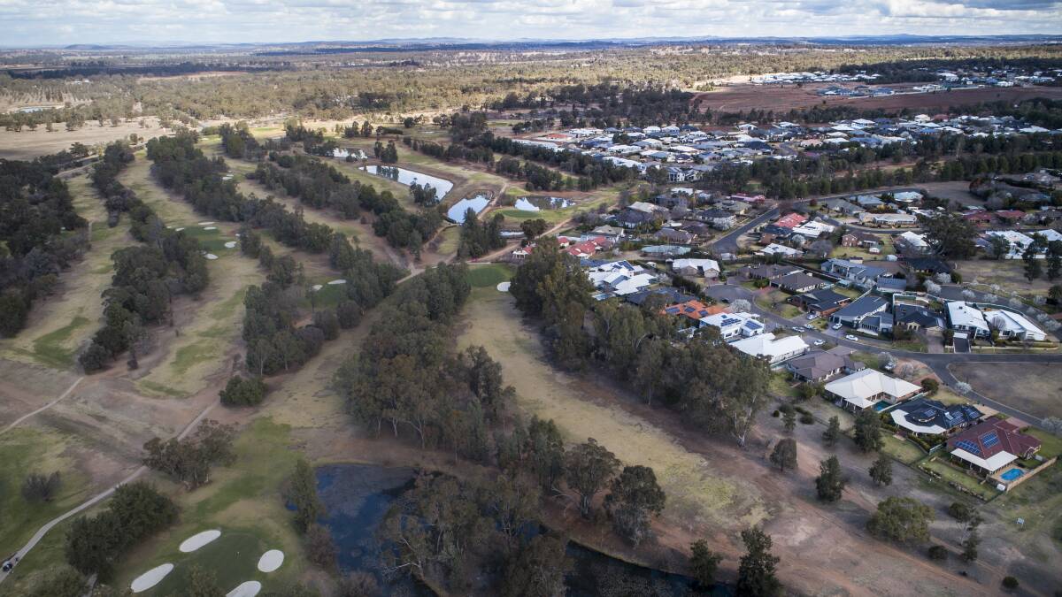 An aerial view of Dubbo's golf course. Picture: Wolter Peeters