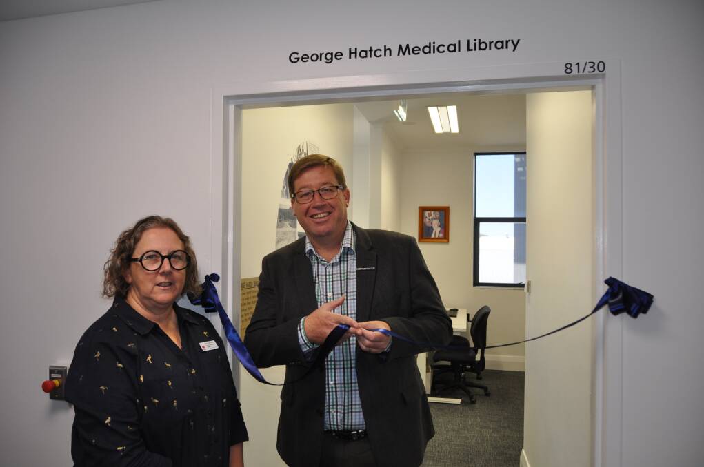 Dubbo Hospital general manager Debbie Bickerton with Member for Dubbo Troy Grant at the opening of the Ian Locke Building and George Hatch Medical Library.