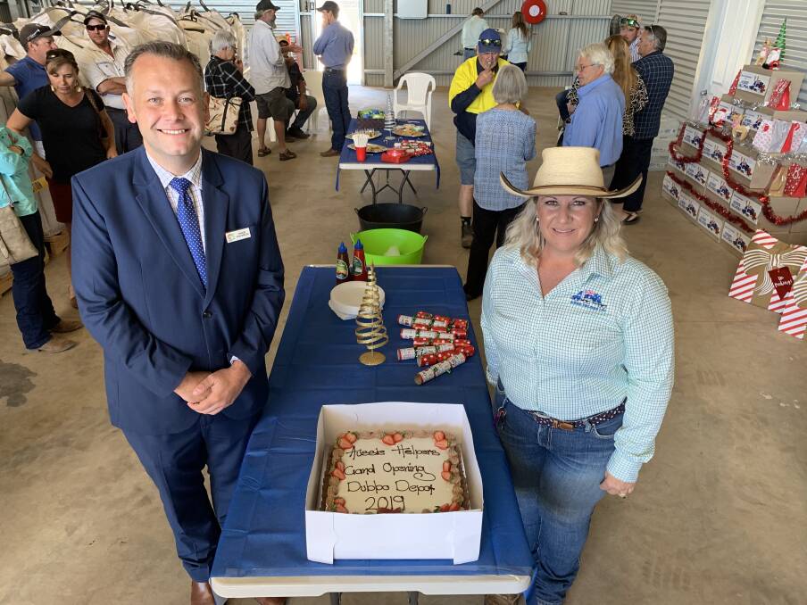 Mayor of the Dubbo Region Ben Shields and Aussie Helpers Dubbo Co-ordinator Katie OBrien at the official opening of the Aussie Helpers Dubbo Depot.