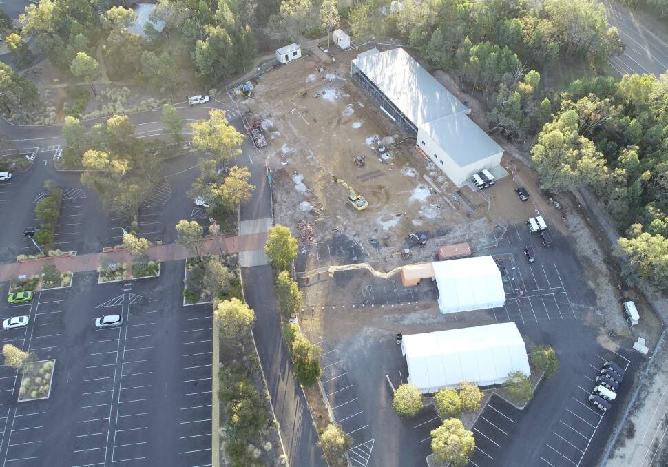 Progress: An aerial view of the Hire Centre which is currently undergoing redevelopment.
