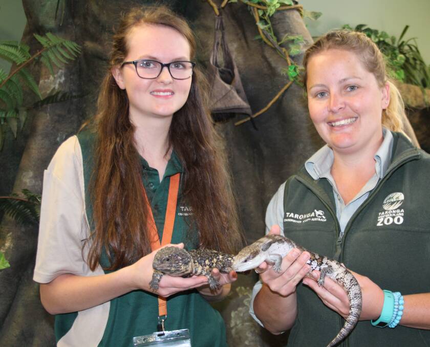 Special program: Youth At The Zoo volunteer Sophie Galante with keeper Karen James.