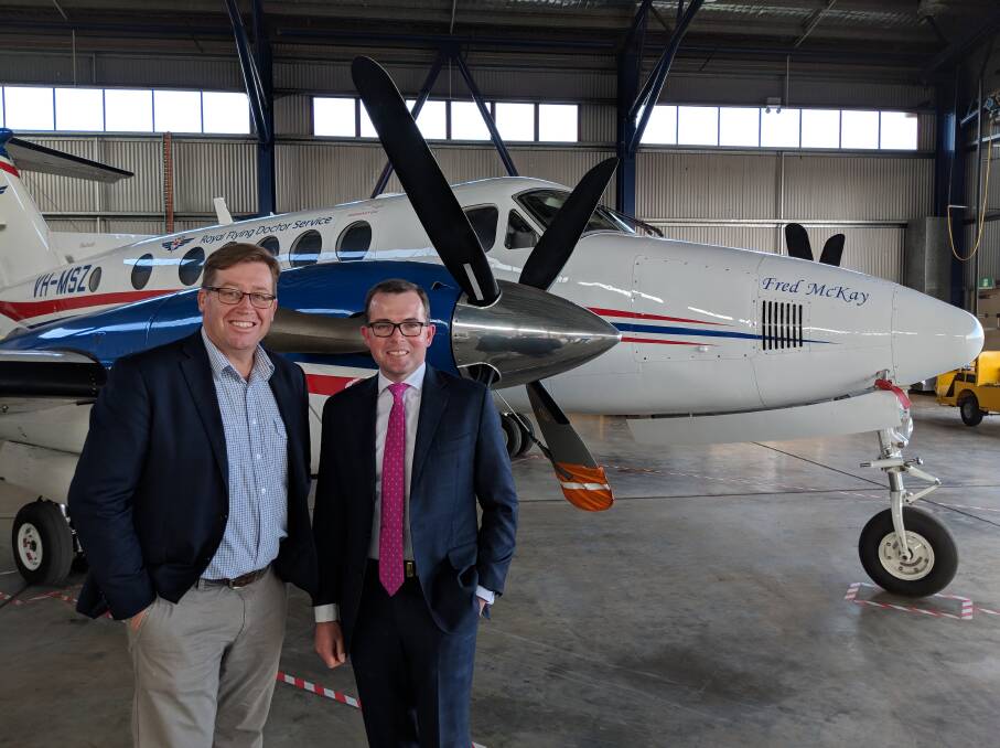 Member for Dubbo Troy Grant and Minister for Tourism and Major Events Adam Marshall.