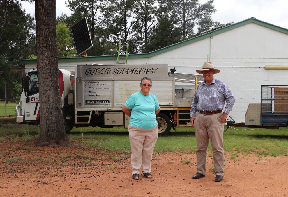 Mark Coulton was pleased to see the new solar system being installed at Camp Cypress when he met with treasurer/secretary Janet Fitzgerald recently.