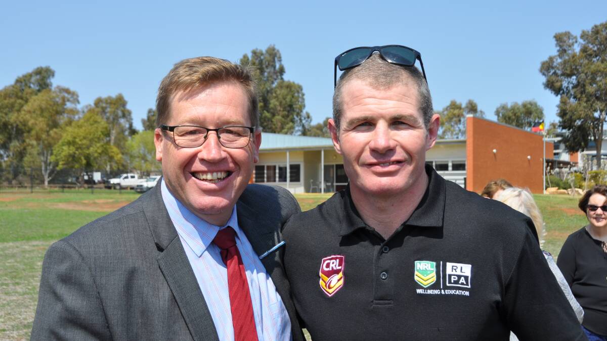 Realising a Dream: Troy Grant with Andrew 'Bobcat' Ryan are to see millions of dollars put into local sporting facilities. 