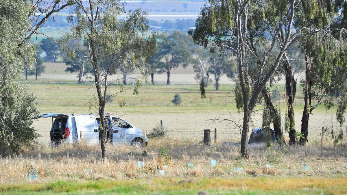 CRASH SCENE: A police forensics vehicle parked near the scene of the fatal June, 2015 crash on Estella's Pine Gully Road that killed 18-year-old university student Peter Murray.