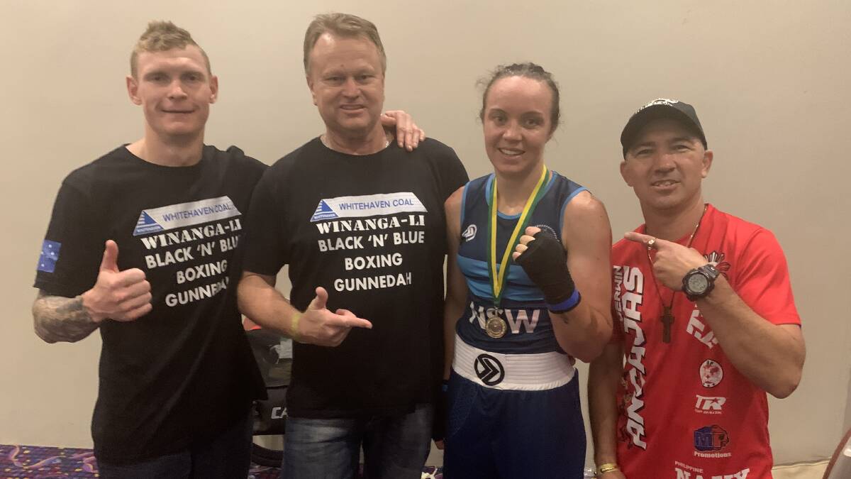 THE BEST: Wade Ryan, David Syphers, Enja Prest and Todd Makelim following Prest's Australian title victory on Saturday. Photo: CONTRIBUTED