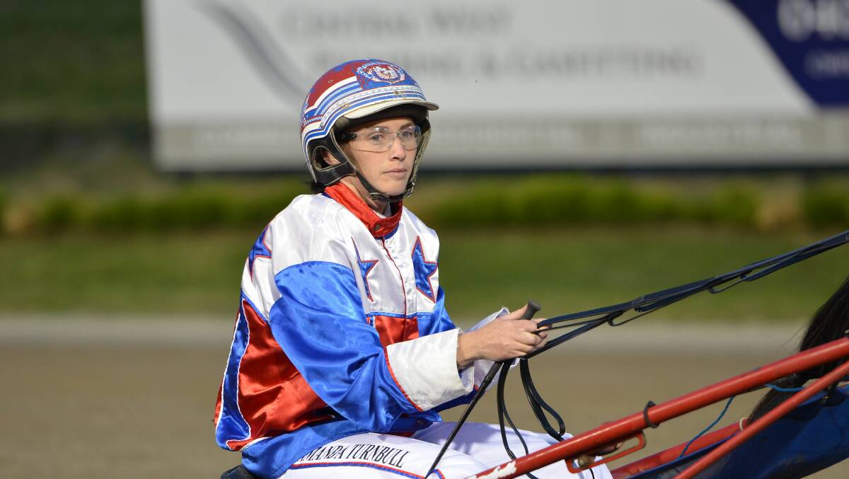 Treble: Amanda Turnbull drove three winners on Friday night including Our Positano in the Little Red Jug final. Photo: FILE