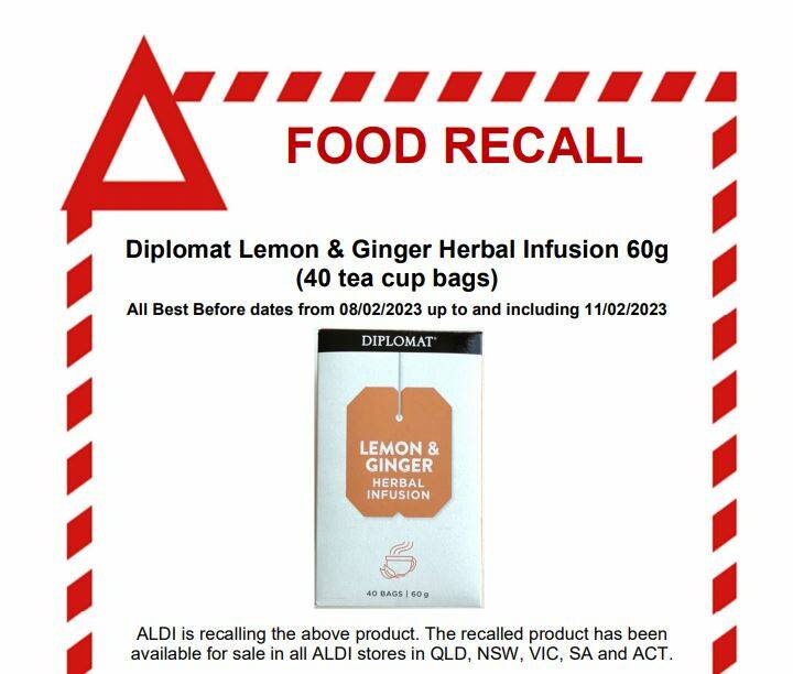 Two herbal tea products sold by major supermarkets recalled