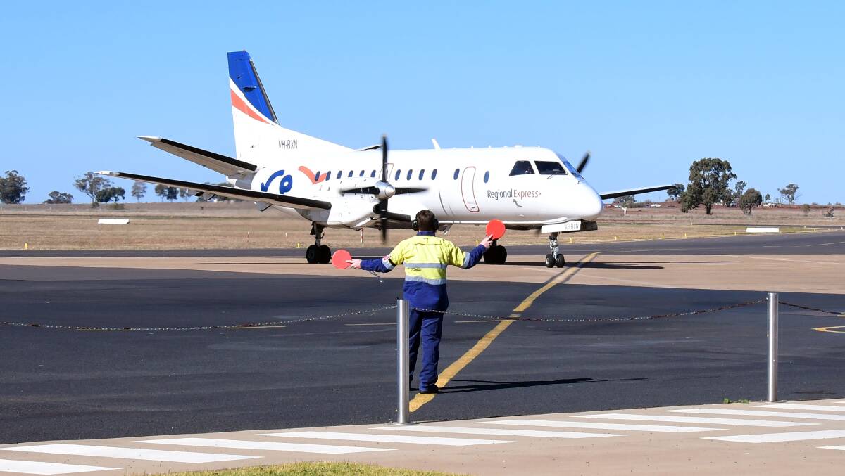 A Regional Express plane arrives at Dubbo City Regional Airport. File photo.