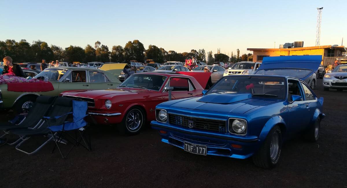 Retro style: Some of the more than 600 cars to come through the gates of the Westview Drive-In at the weekend, when three movies sessions were held. Photo contributed.